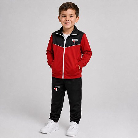 Conjunto Agasalho São Paulo Infantil Jaqueta e Calça