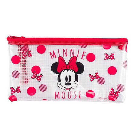 Necessaire Estojo Transparente Minnie 11.5x21cm Disney