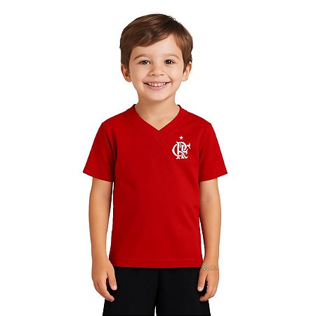 Camisa Flamengo Infantil Vermelha Gola V Oficial