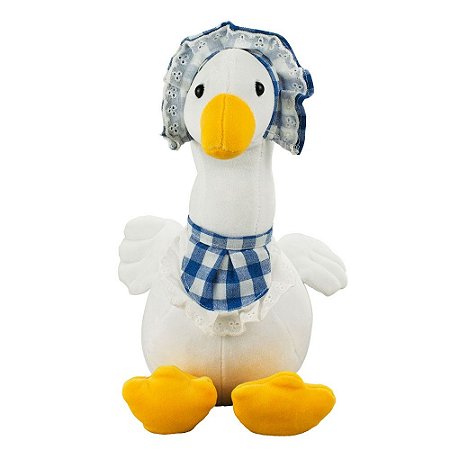 Pato Pelúcia Vestimenta Camareira Azul 20cm