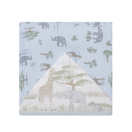 Toalha De Banho Infantil Felpuda Capuz Africa 90Cm X 70Cm