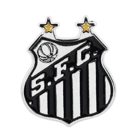 Broche Metal Escudo Time 2.5x2cm - Santos