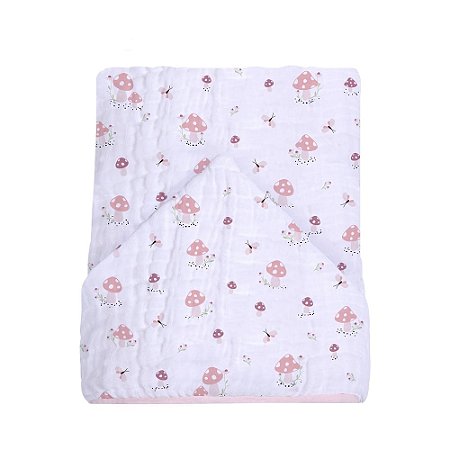 Toalhão De Banho Bebê Soft Premium C/ Capuz Cogumelo Papi