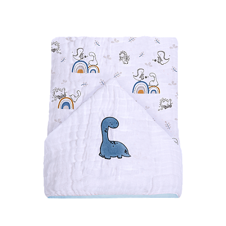 Toalhão De Banho Bebê Soft Premium C/ Capuz Dino Papi