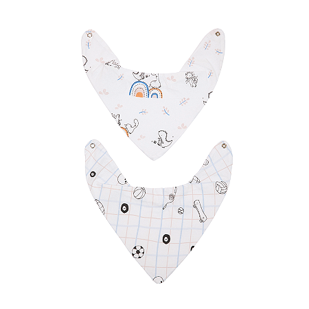Babador Bandana Bebê Dino Contém 02 Un Papi