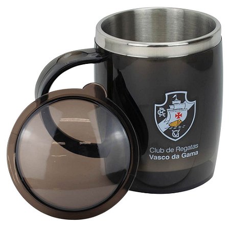 Caneca Térmica Vasco Com Tampa 450ml Oficial