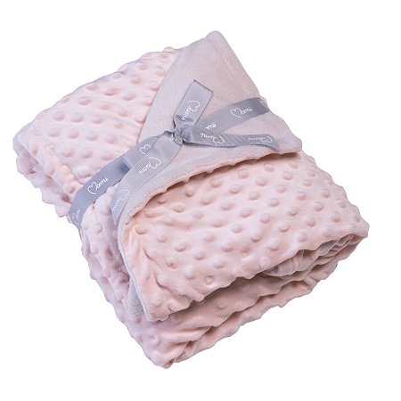 Cobertor Bubble Soft Bebê Rosa Com Forro De Microfibra Papi