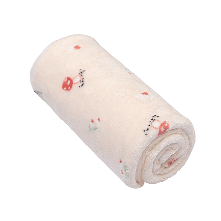 Cobertor de Microfibra Bebê Estampado Cogumelo Papi