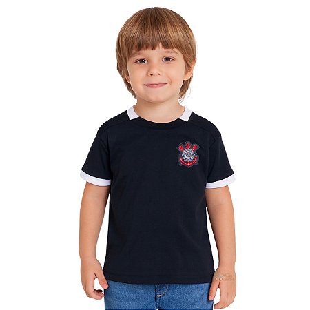 Camiseta Corinthians Infantil Preta Color Black Oficial