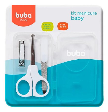 Kit Manicure Bebê Branco Com Estojo Buba