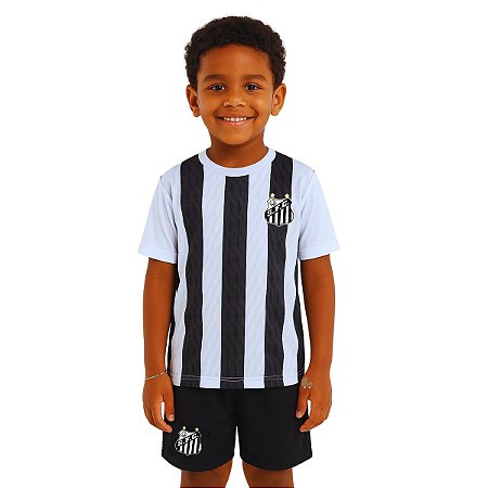 Conjunto Infantil Santos Mini Craque Listrado Oficial