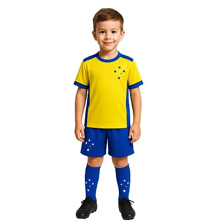 Uniforme Infantil Cruzeiro Goleiro Ouro Oficial