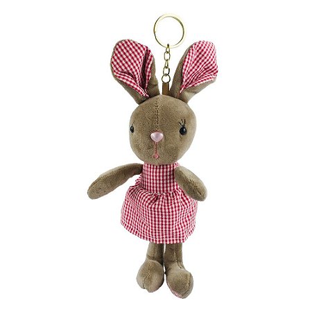 Chaveiro de Pelúcia Coelhinha Cinza 24cm
