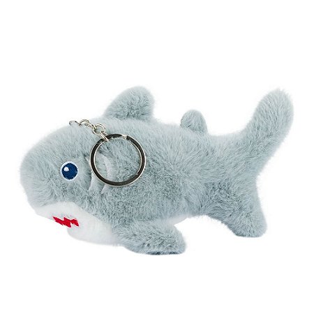 Chaveiro de Pelúcia Tubarão Cinza 15cm