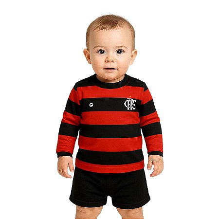 Camiseta Infantil Flamengo Manga Longa Listrada Oficial