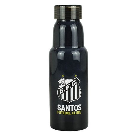 Garrafa de Vidro Preta Escudo Santos 500ml Oficial