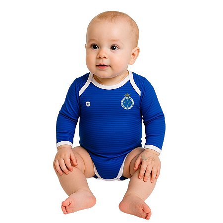 Body Bebê Cruzeiro Longo Proteção UV Listrado Oficial