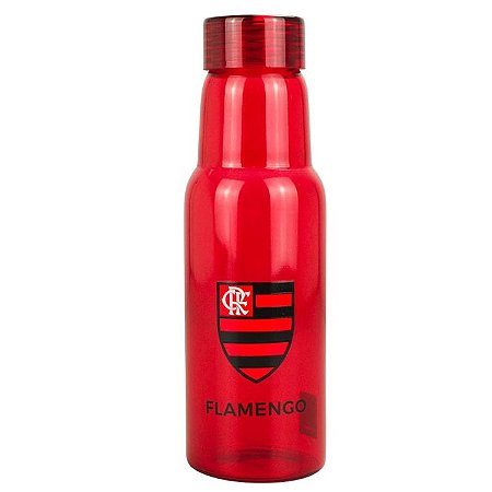 Garrafa de Vidro Vermelha Escudo Flamengo 500ml Oficial
