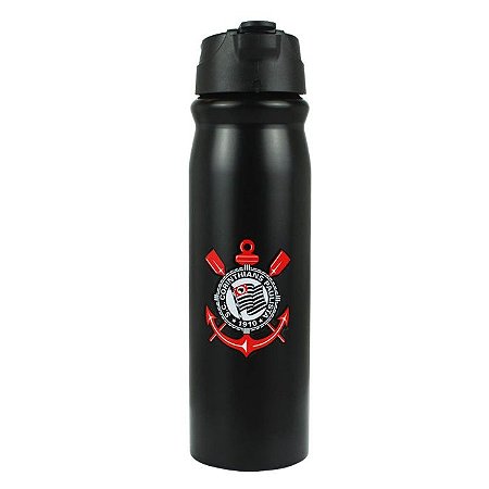 Garrafa Alumínio Com Canudo Corinthians 650ml Oficial
