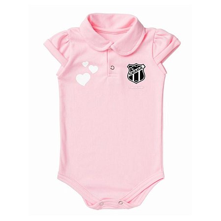 Body Ceará Polo Rosa Torcida Baby Oficial