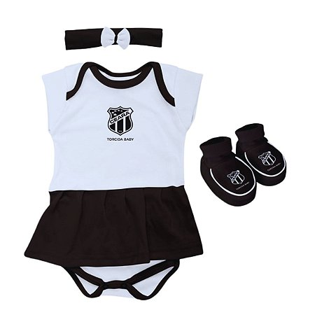 Kit Bebê Ceará 3 Peças Menina Torcida Baby Oficial