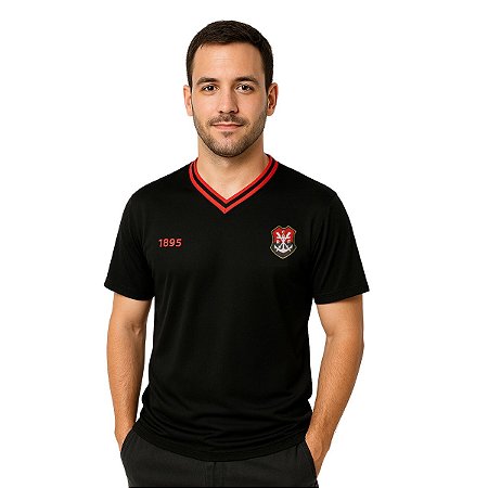 Camisa Flamengo Adulto Preta Ship 100% Algodão Oficial