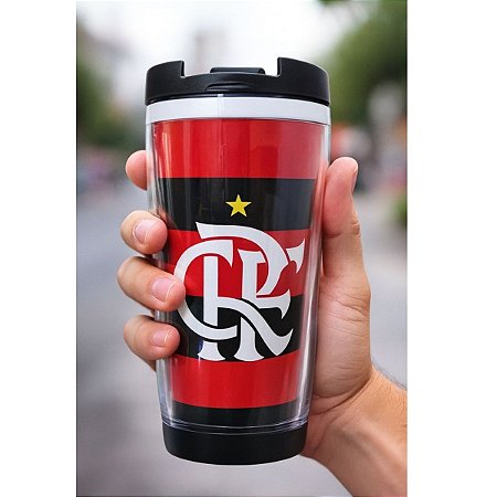 Copo Térmico Com Tampa Flamengo 350ml