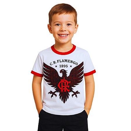 Camisa Flamengo Infantil Mascote Branca Oficial