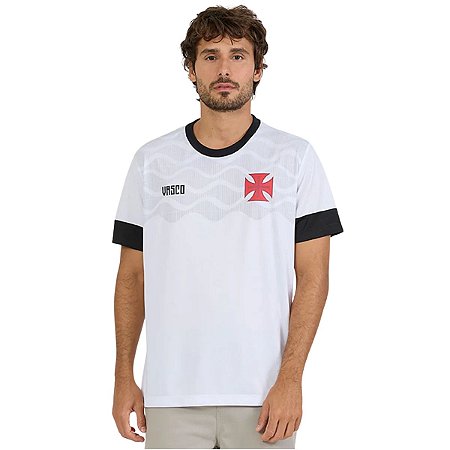 Camisa Vasco Branca Cruz de Malta Festejar Adulto Oficial