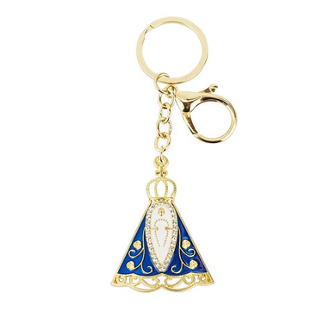 Chaveiro de Nossa Senhora Aparecida Dourado 5cm