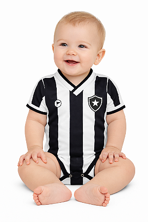 Body Bebê Botafogo Listrado Oficial Torcida Baby