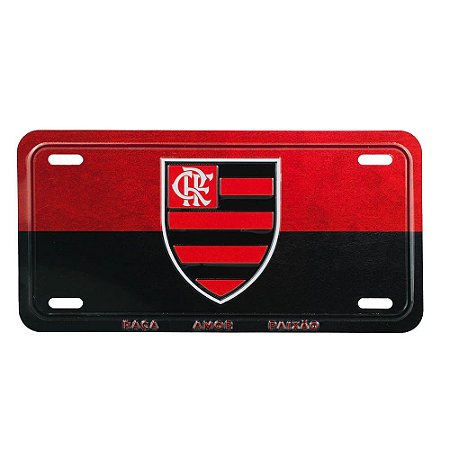 Enfeite de Metal Placa de Carro Flamengo Oficial