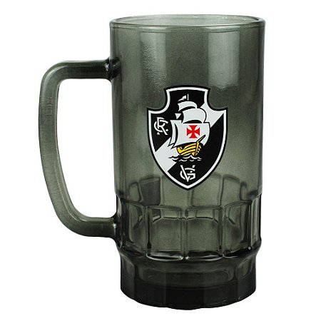 Caneca De Vidro Vasco Preta 550ml Oficial