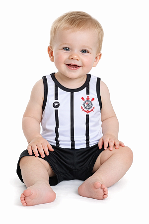 Camiseta Corinthians Bebê Regata Branca - Torcida Baby