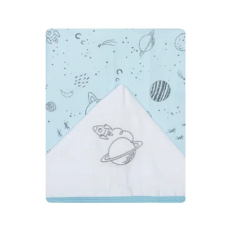 Toalha Fralda Papi Soft C/ Capuz Astronauta 1,10x90Cm