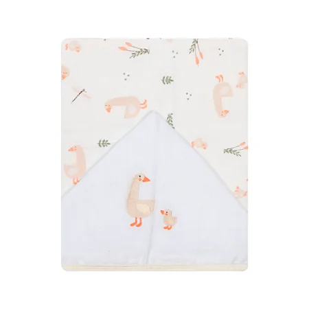 Toalha Fralda Papi Soft C/ Capuz Patinho 1,10x90Cm