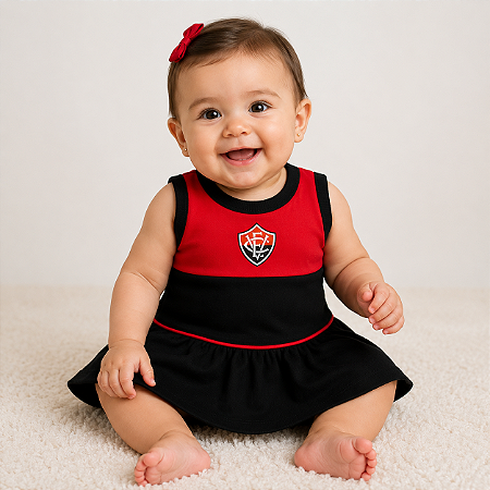 Vestido Bebê Vitória Regata 100% Algodão Oficial