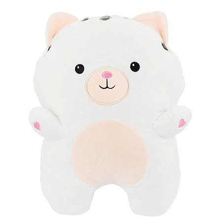 Almofada Formato Gatinho Branco 35cm
