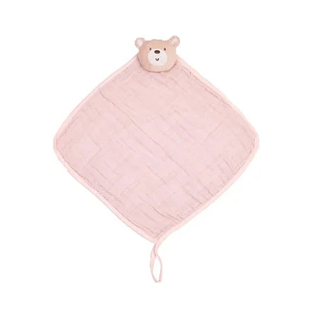 Naninha Soft Premium Com Prendedor De Chupeta Ursa Rosa.