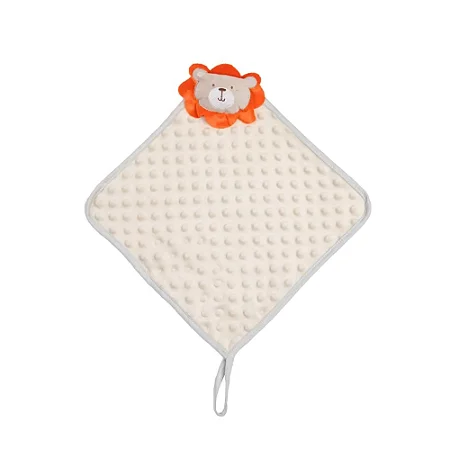 Naninha Soft Premium Com Prendedor De Chupeta Leão Mostarda.