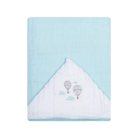 Toalhão De Banho Com Capuz Bordado Baloes no ceu 1,05MX80Cm