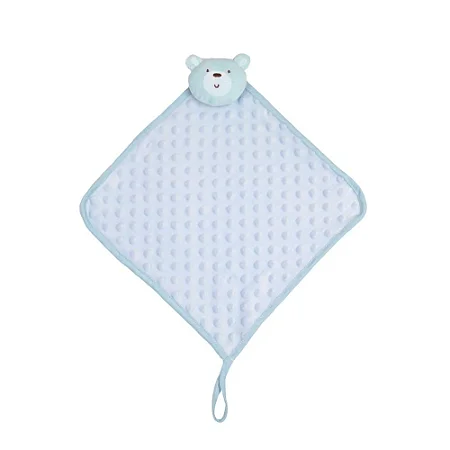 Naninha De Microfibra Com Prendedor De Chupeta Urso Azul.