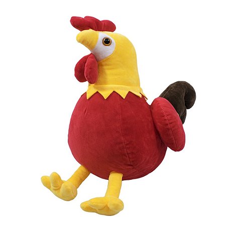 Galo de Pelúcia Em Pé Vermelho e Amarelo 34cm