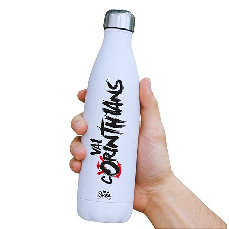 Garrafa Cantil Inox Corinthians Branca 750 ML Oficial