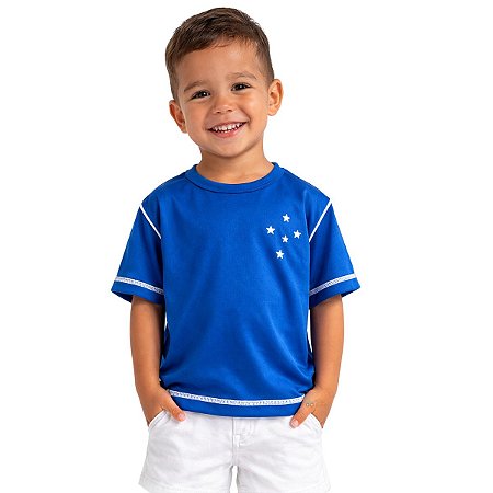 Camiseta Infantil Cruzeiro Ser Azul Celeste Oficial