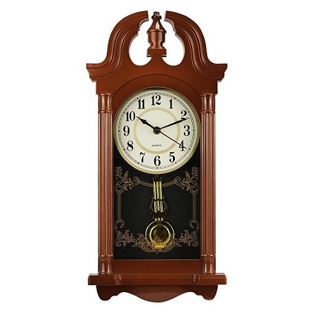 Relógio Parede Clássico Retrô Marrom 51x23cm