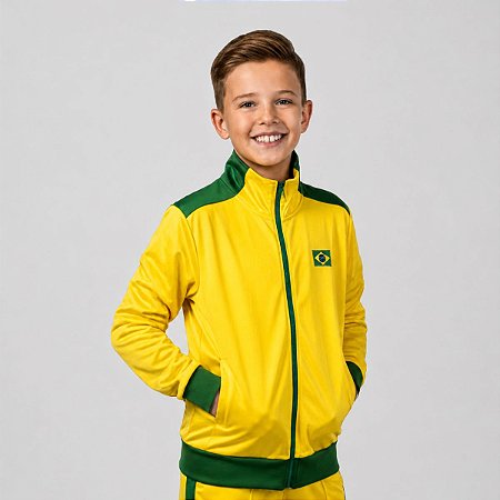 Jaqueta Infantil Brasil Blusa De Frio Amarela