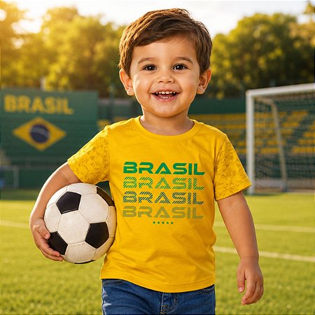Camiseta Brasil Infantil Amarela