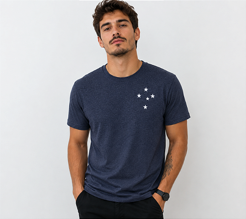 Camisa Cruzeiro Adulto Azul Manga Curta Conquista Oficial
