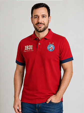 Camisa Polo Bahia Vermelha Esquadrão Adulto Oficial